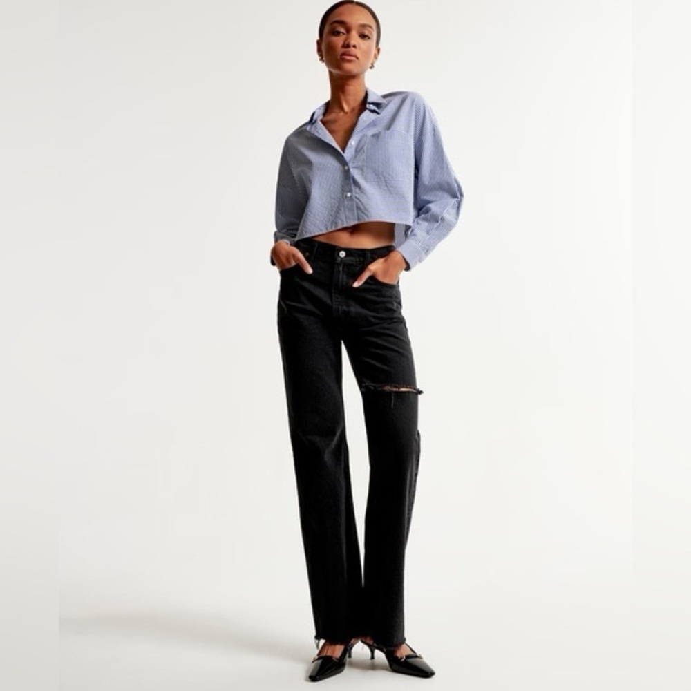 Abercrombie&amp Fitch high rise  90s relaxed straight